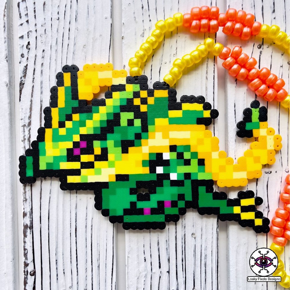 Mega Rayquaza Perler Necklace